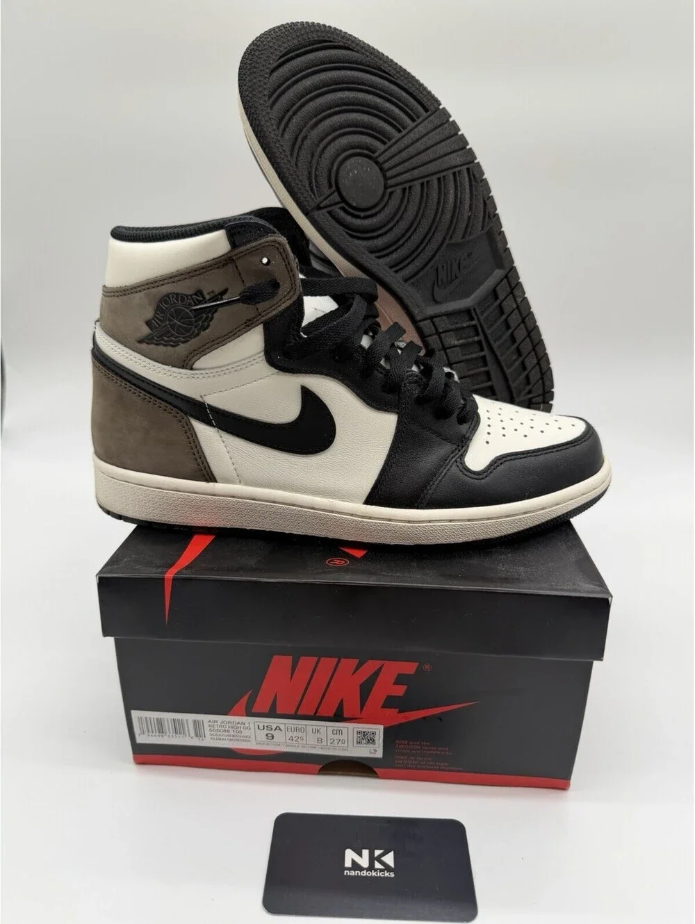 Air Jordan 1 High OG - Dark Mocha - Size 9M (555088 105) USED